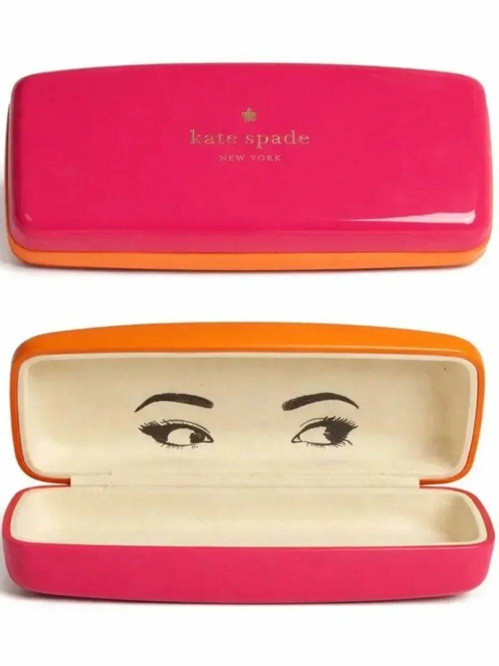 Kate Spade New York Pink Orange Hard Shell Sunglasses Case